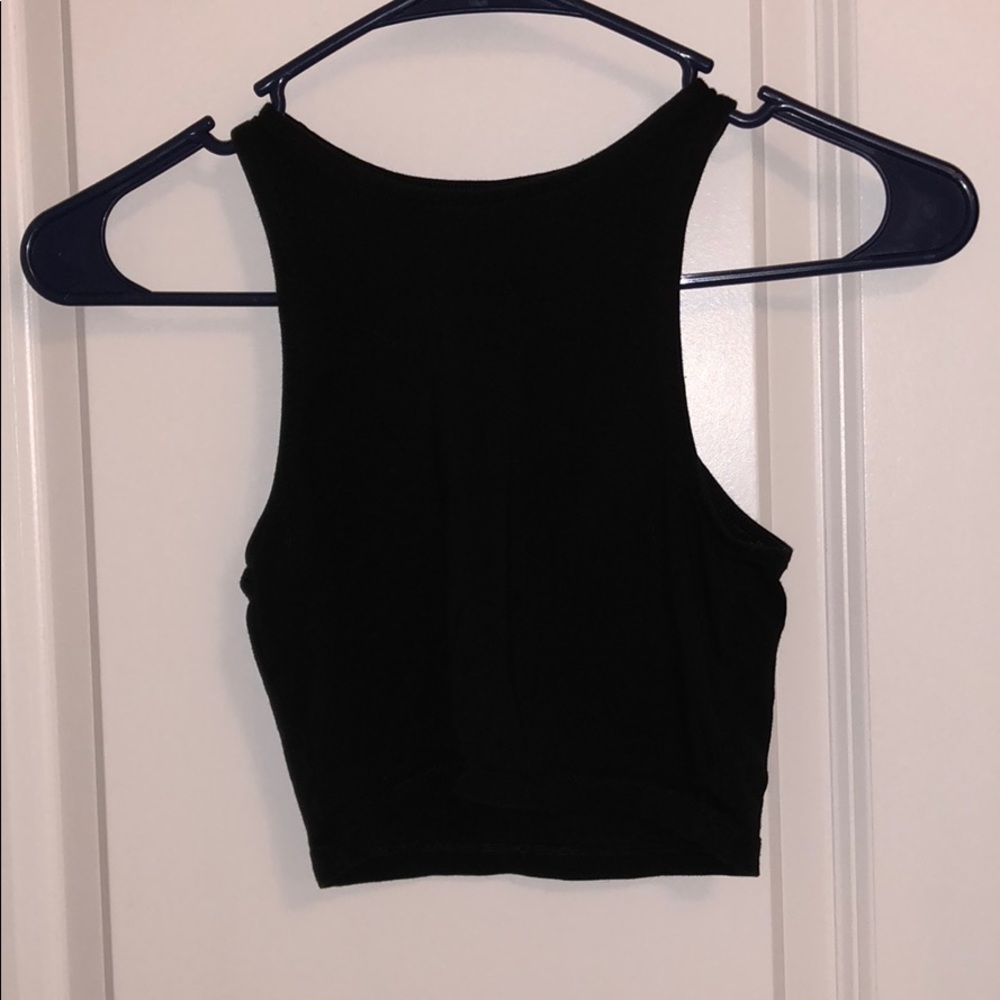 H&M black crop top XS